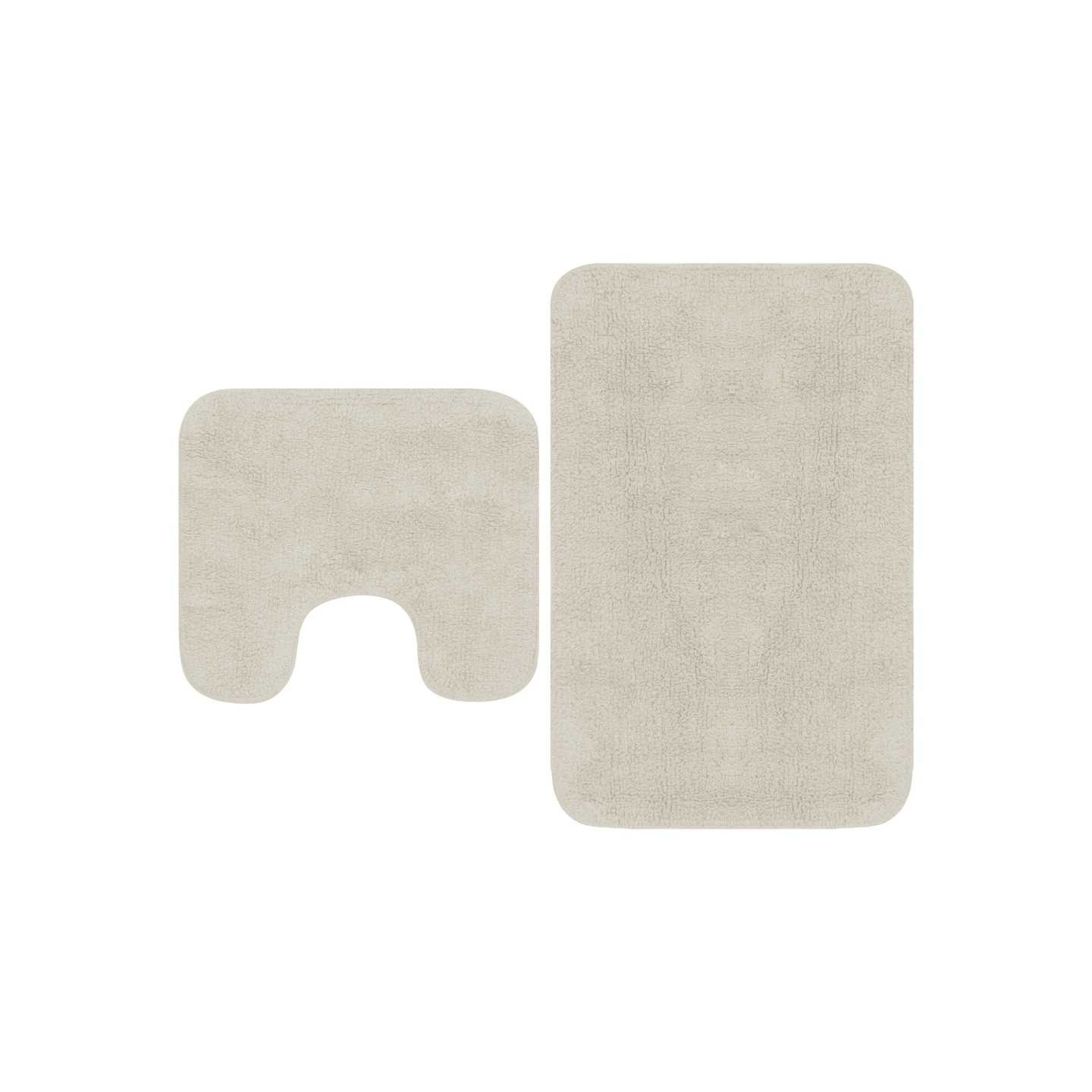 Jeu de tapis de salle de bain 2 pcs Tissu Blanc