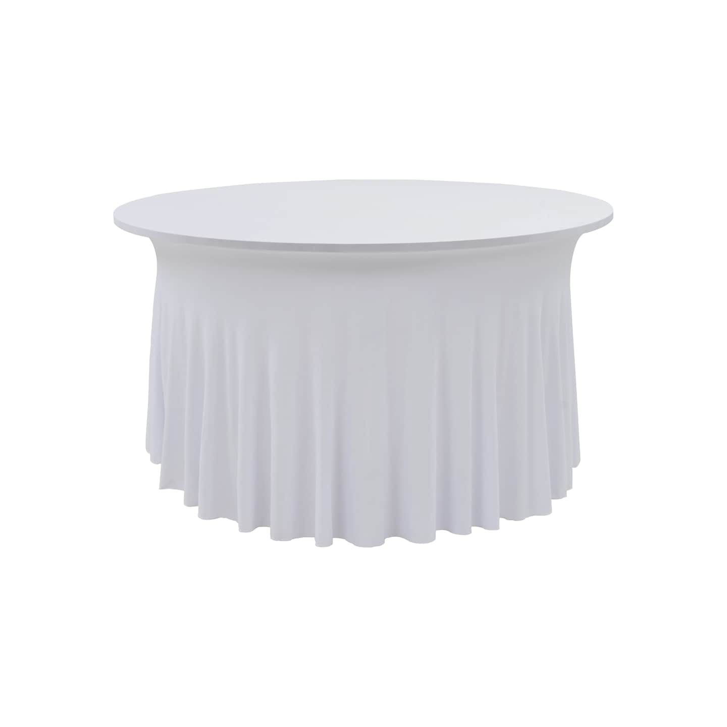 Nappes élastiques de table avec jupon 2 pcs 180x74 cm Blanc