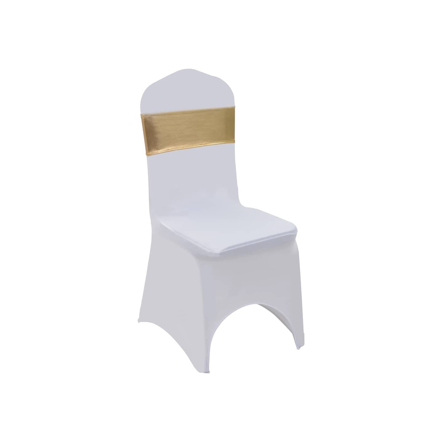 Ruban élastique de chaise 25 pcs avec boucle à diamants Doré