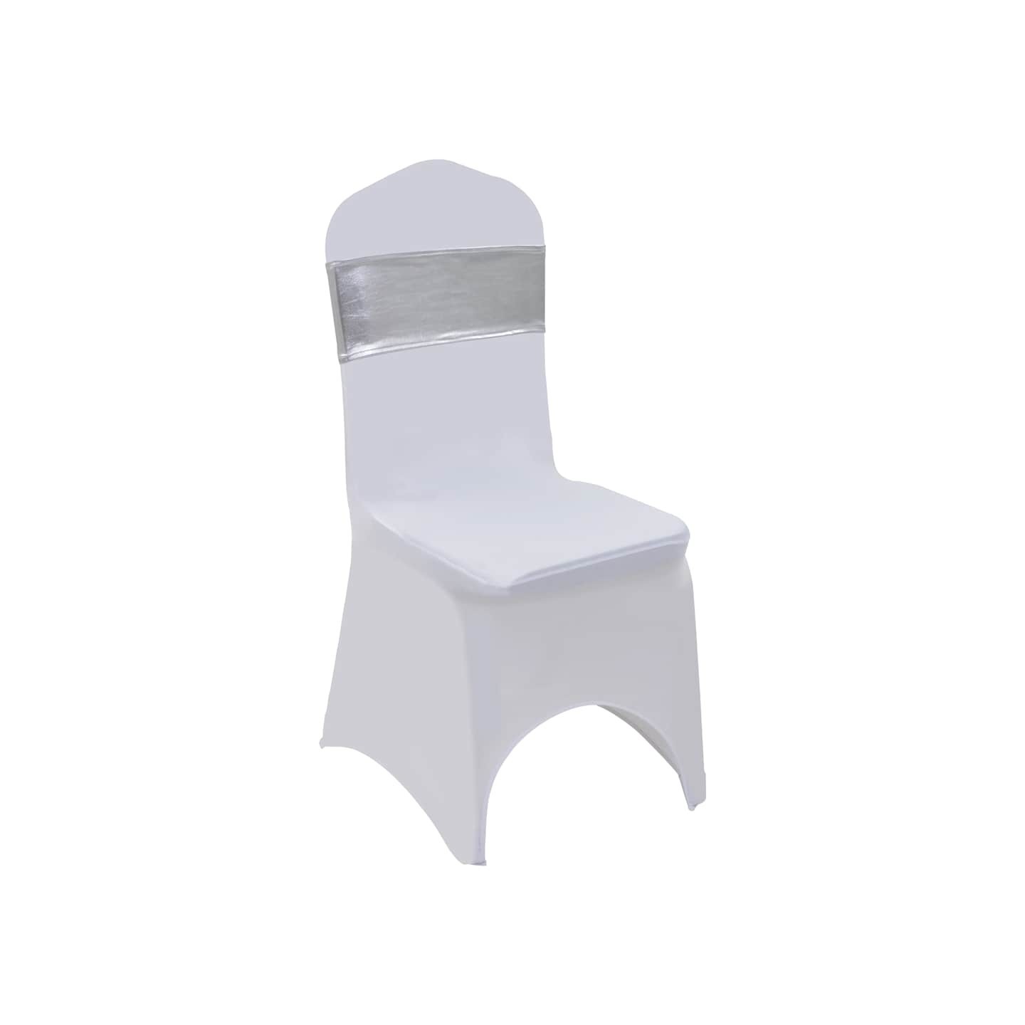 Ruban élastique de chaise 25 pcs avec boucle à diamants Argenté