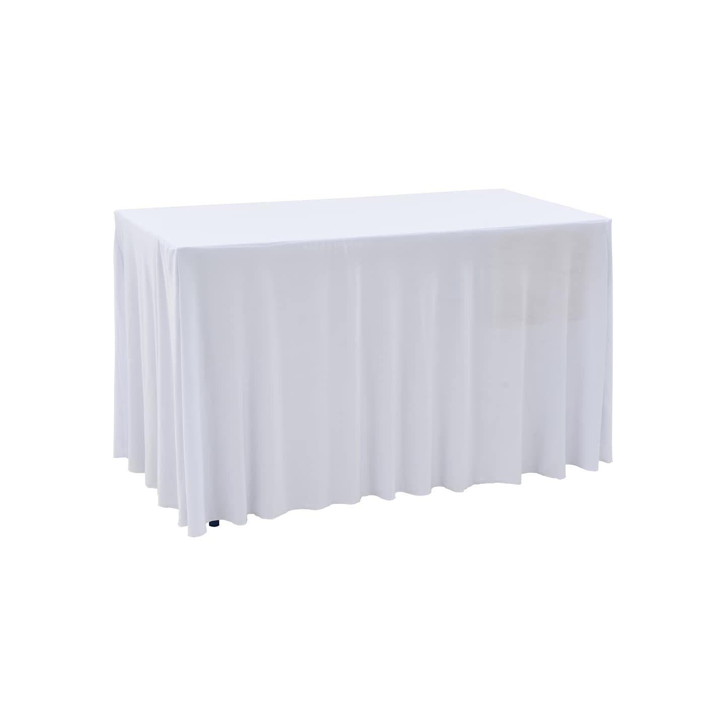 Nappes élastiques de table avec jupon 2 pcs 120x60,5x74cm Blanc