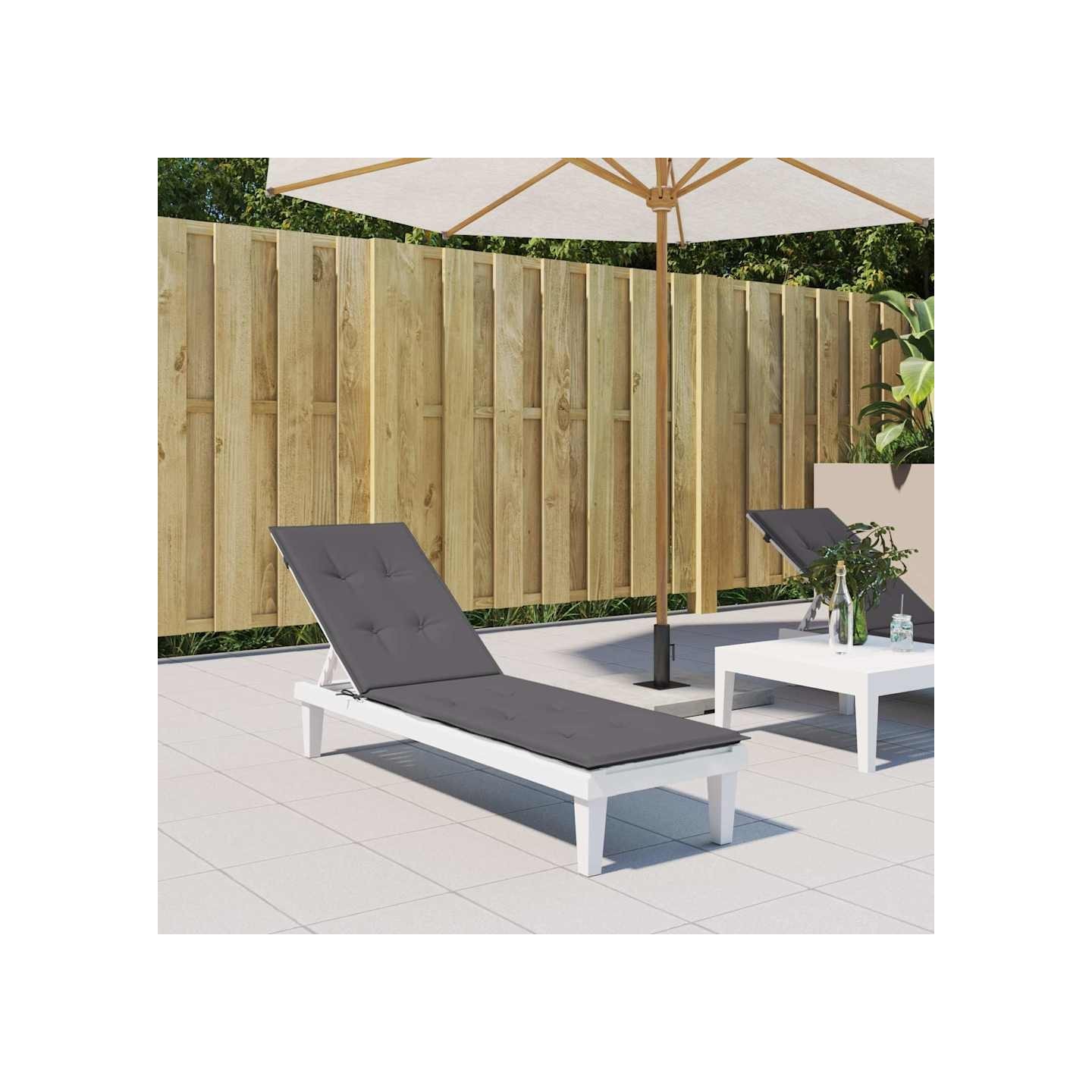 Coussin de chaise de terrasse anthracite (75+105)x50x4 cm