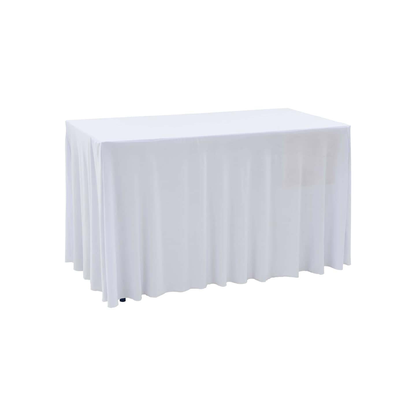 Nappes élastiques de table avec jupon 2 pcs 183x76x74cm Blanc