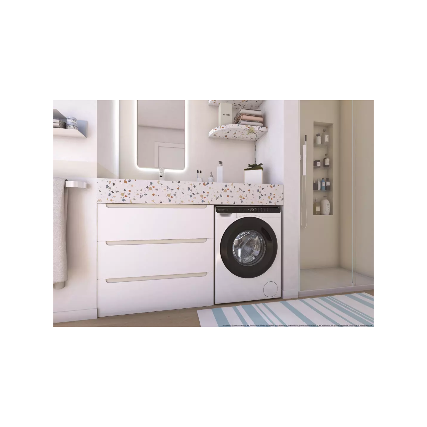 Lave-linge compact Candy CW50-BP12307U1-S 5 kg | Nimestore