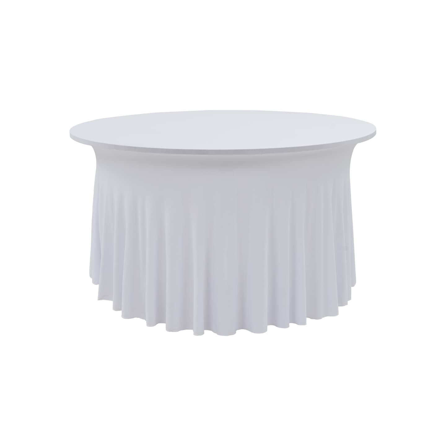 Nappes élastiques de table avec jupon 2 pcs 150x74 cm Blanc