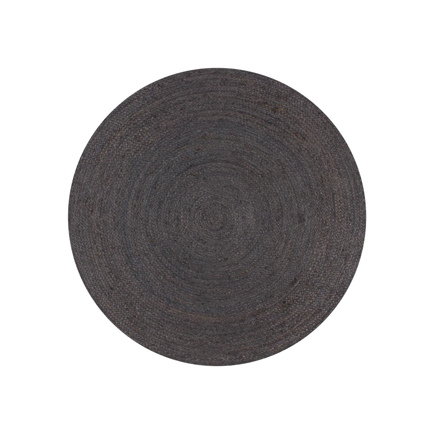 Tapis fait à la main Jute Rond 90 cm Gris foncé