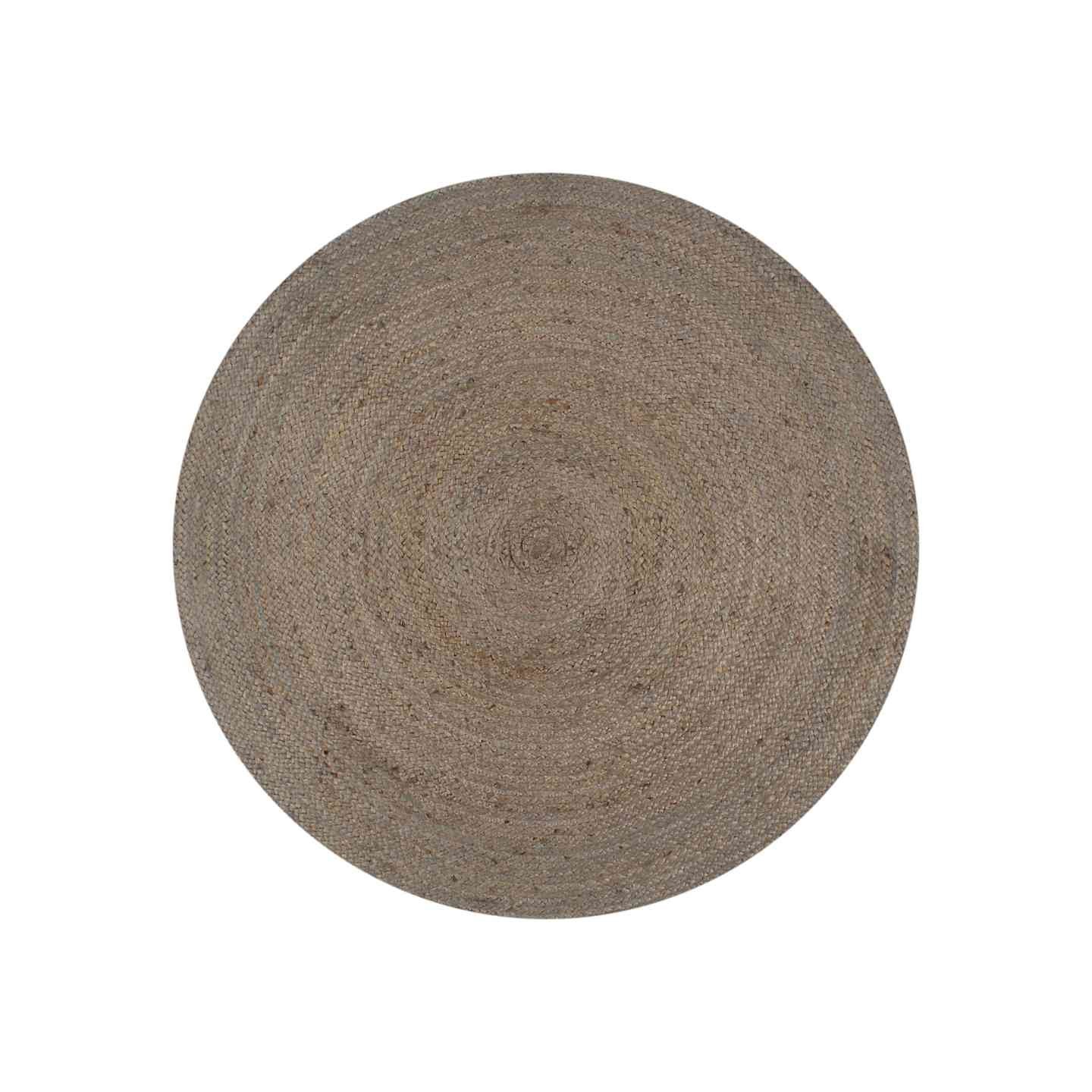 Tapis fait à la main Jute Rond 90 cm Gris