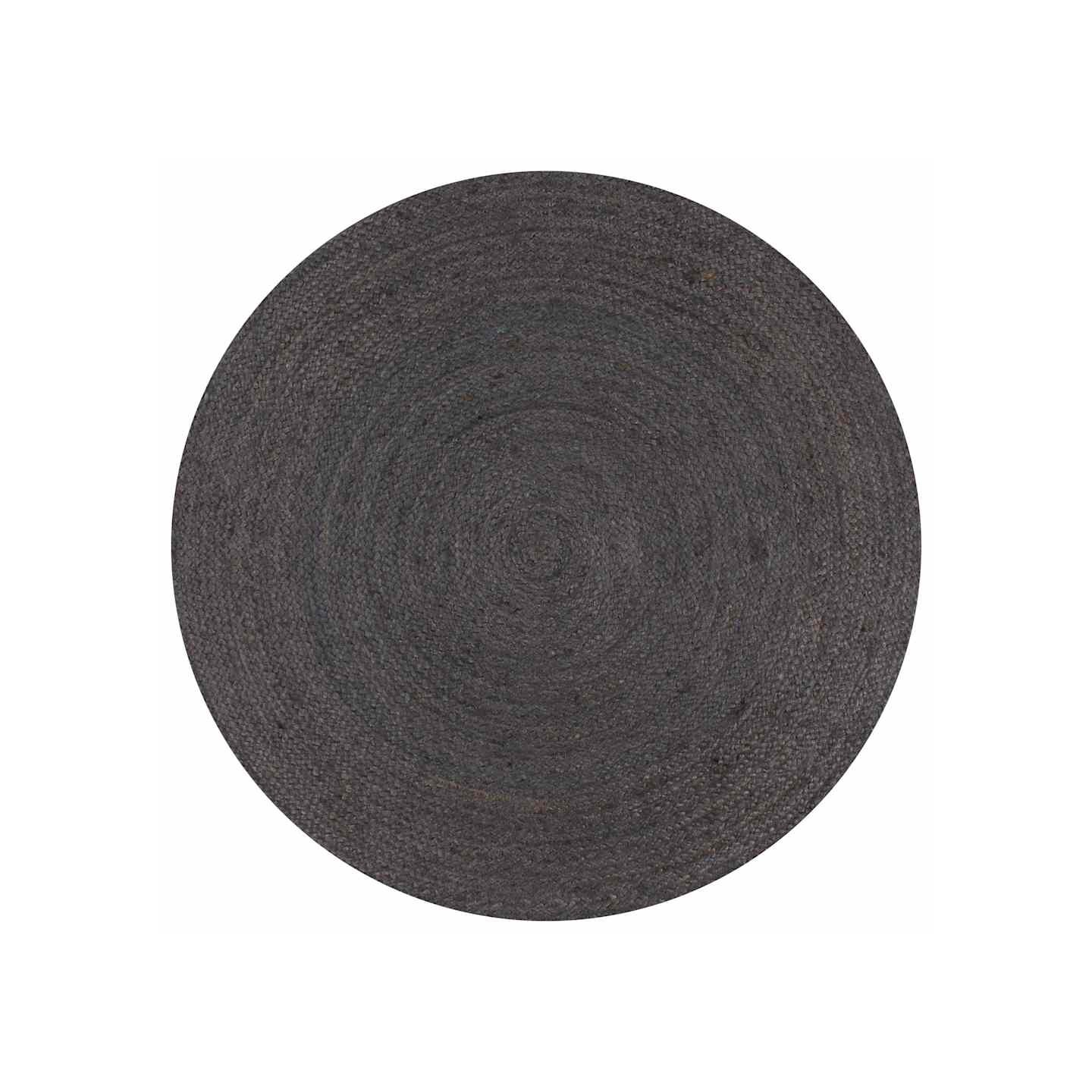 Tapis fait à la main Jute Rond 150 cm Gris foncé