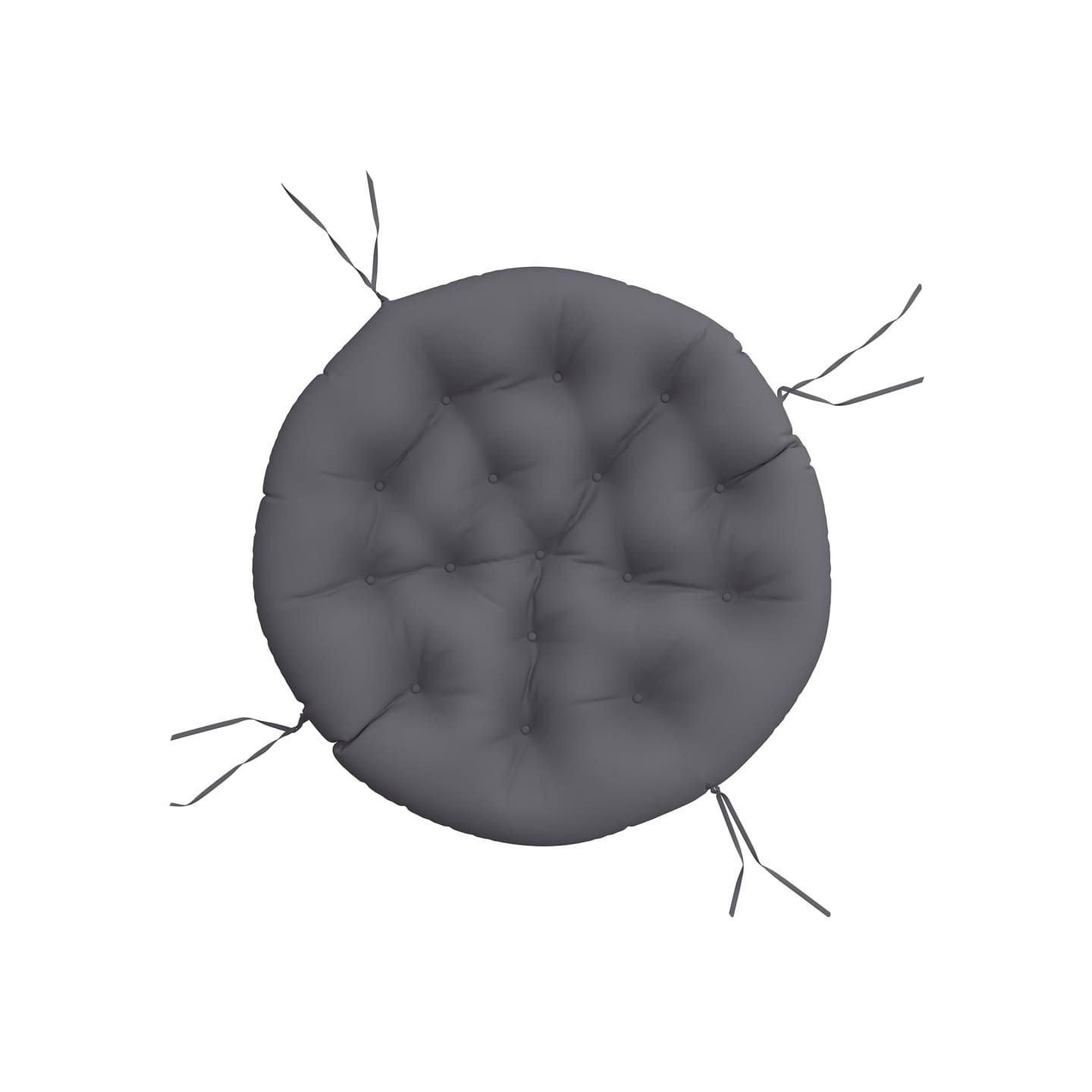 Coussin rond anthracite Ø 100 x11 cm tissu oxford