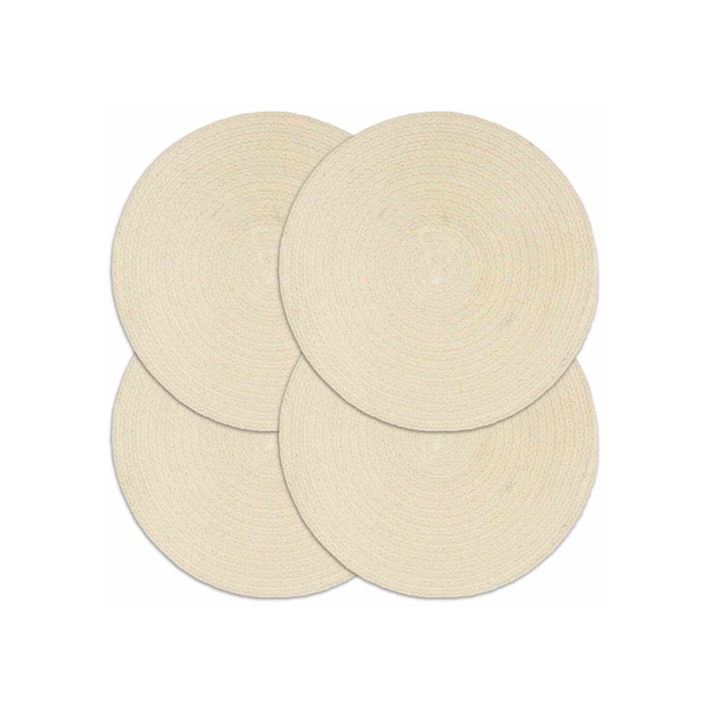 Napperons 4 pcs Naturel Plain 38 cm Rond Coton