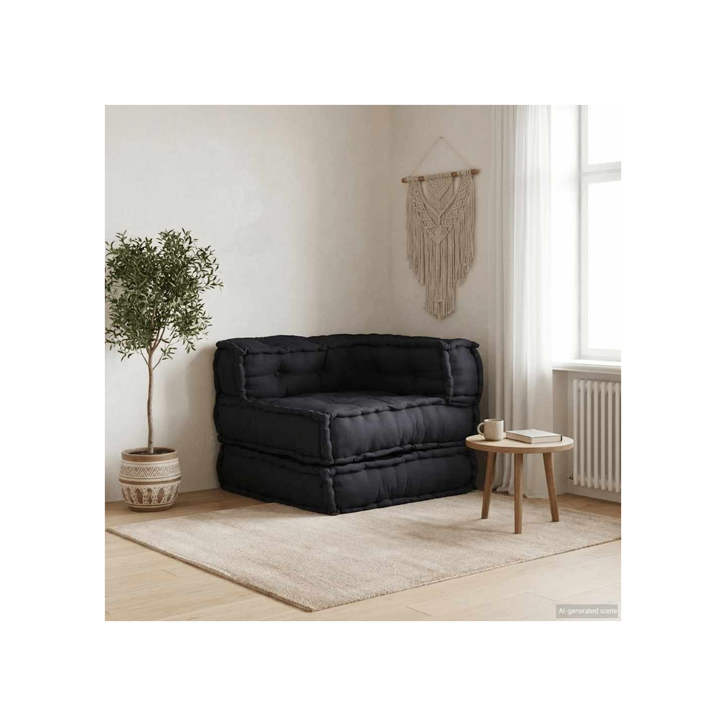 Canapé modulaire anthracite 70x70x54 tissu