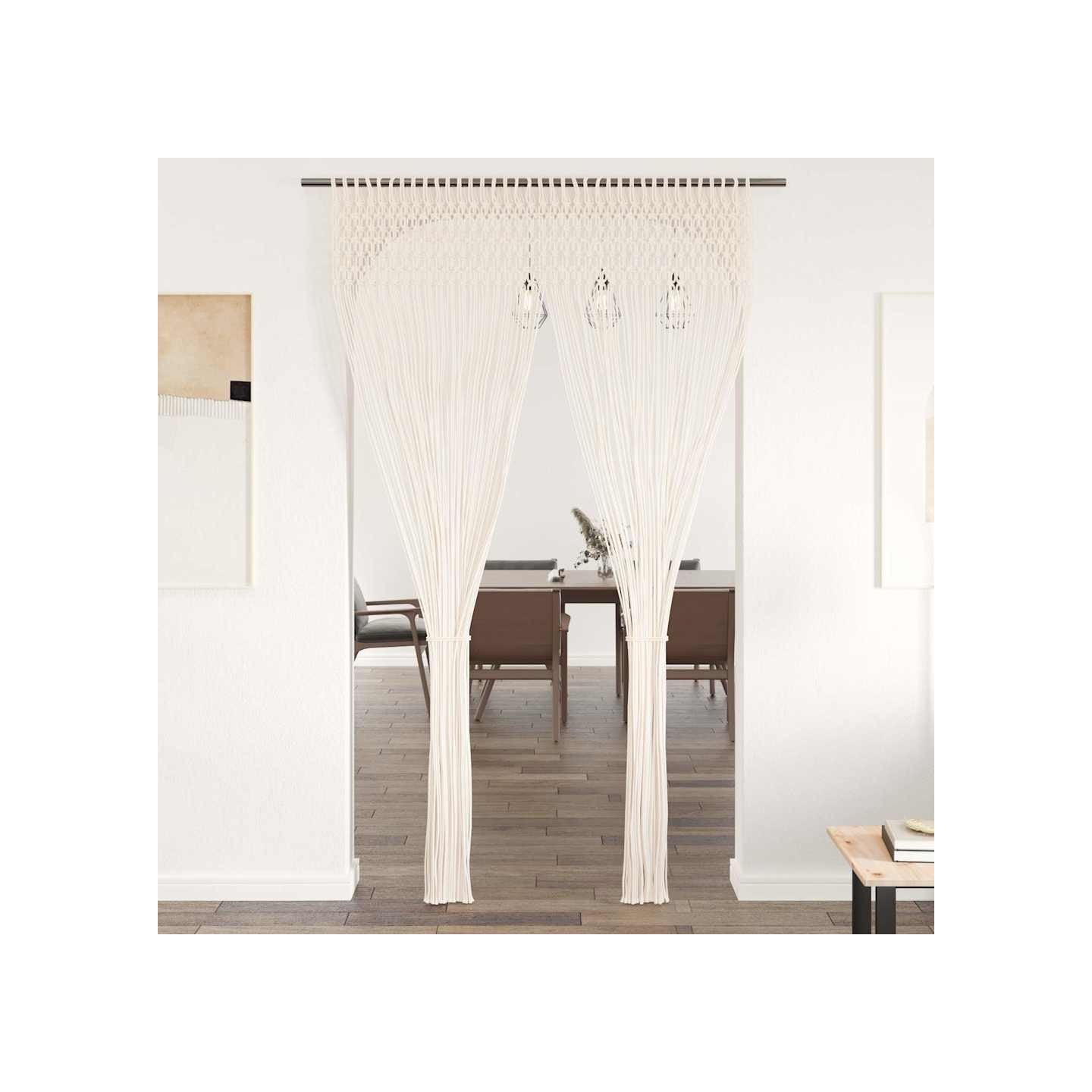 Rideau en macramé 140x240 cm Coton