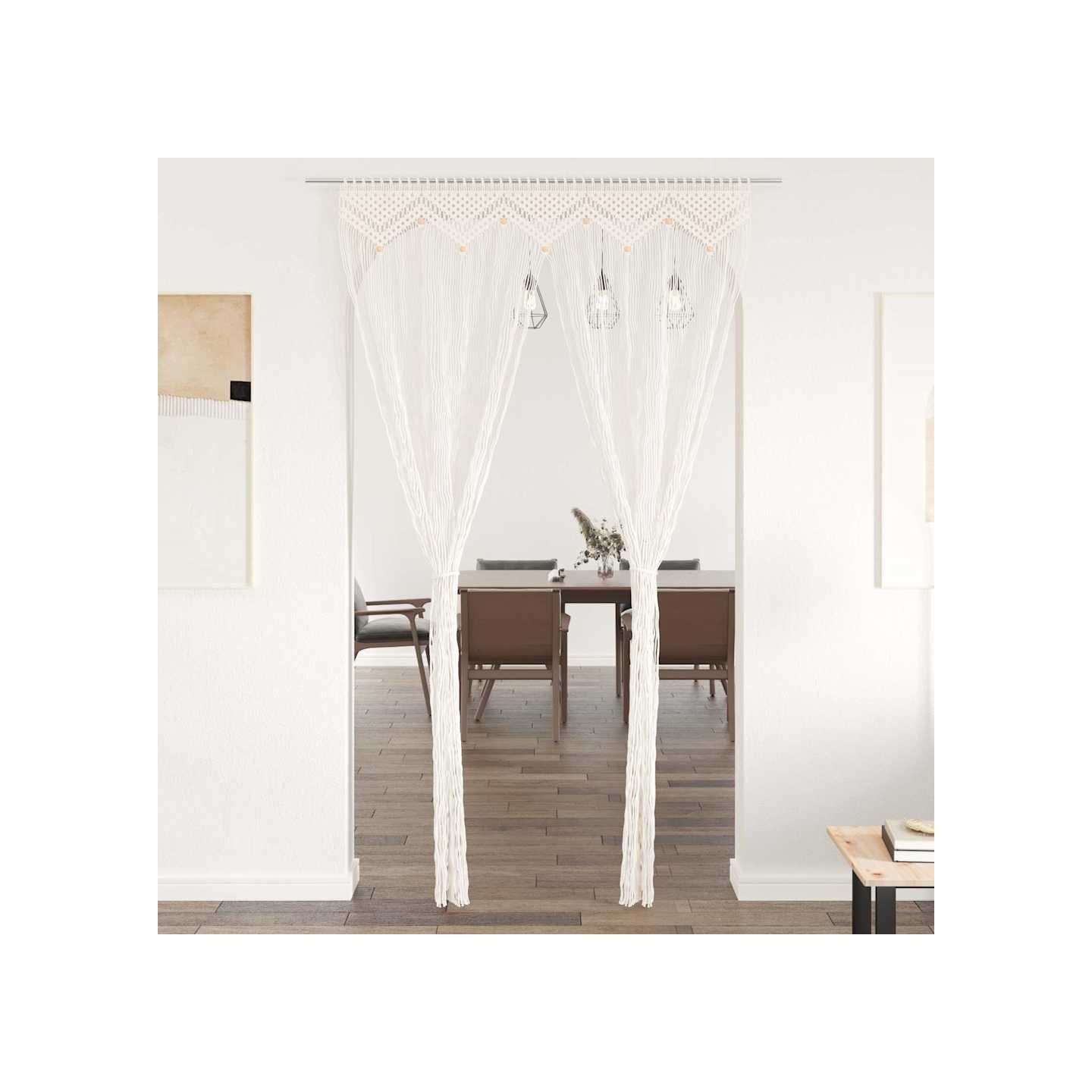Rideau en macramé 140x240 cm Coton