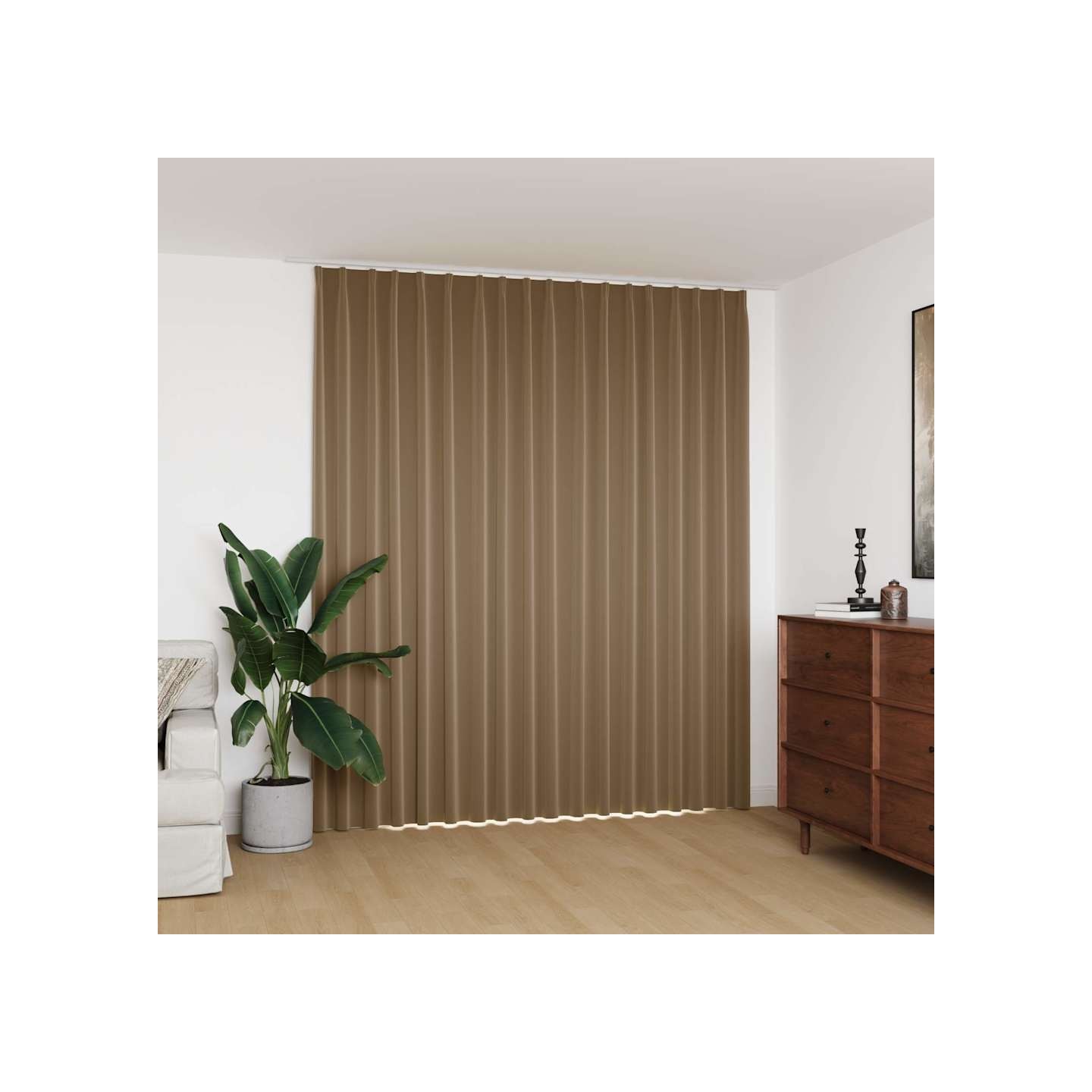 Rideau occultant avec crochets Taupe 290x245 cm