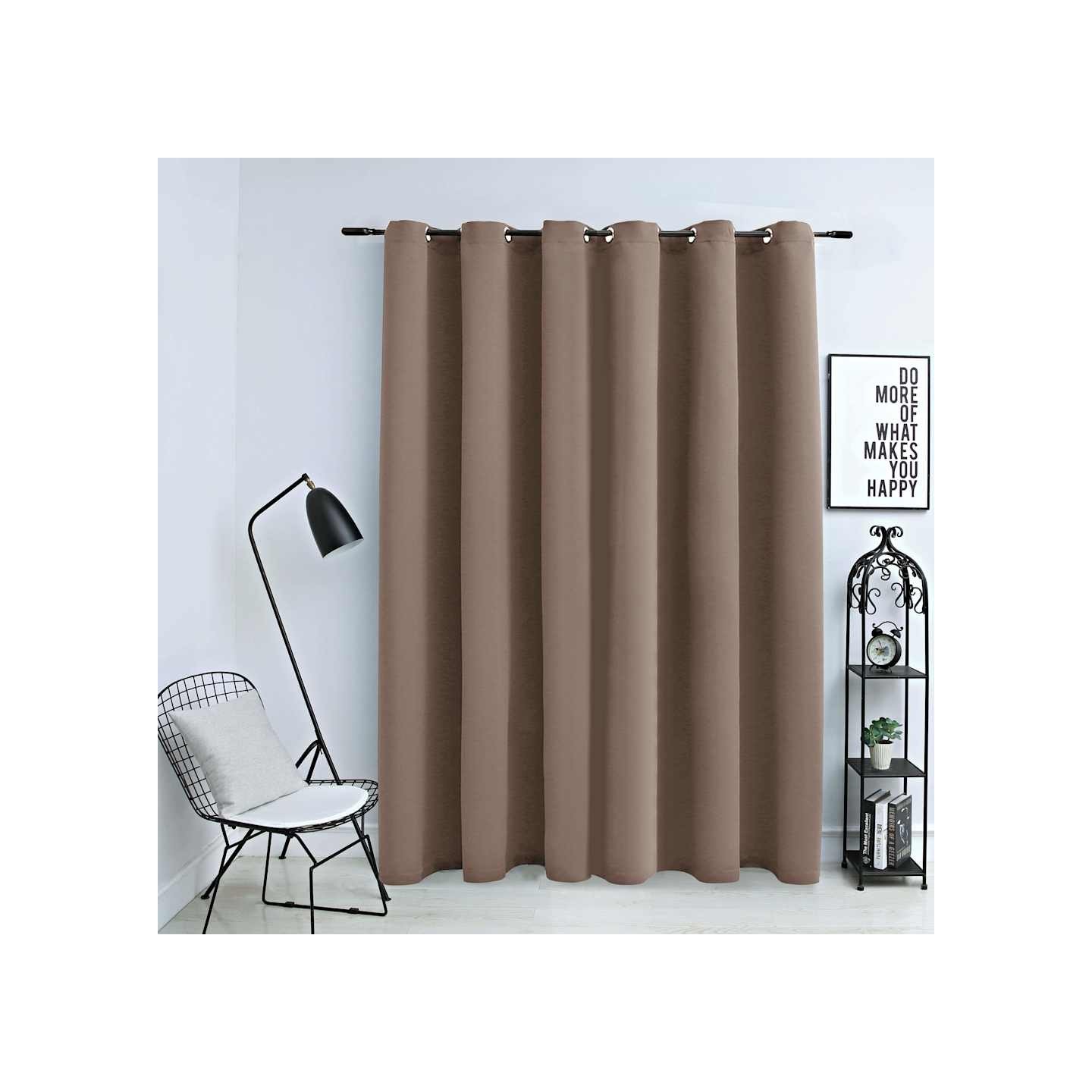 Rideau occultant avec anneaux en métal Taupe 290x245 cm