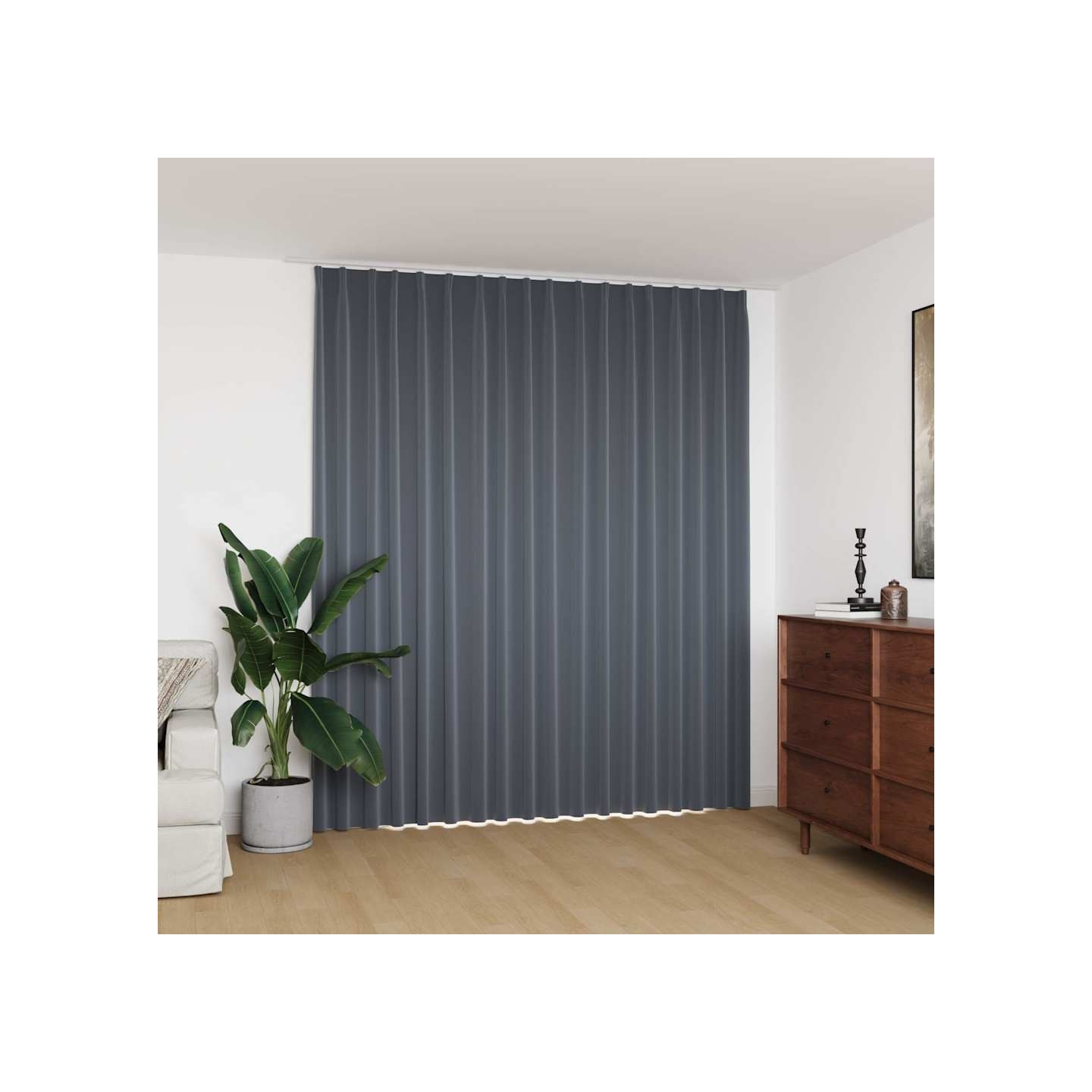 Rideau occultant avec crochets Gris 290x245 cm