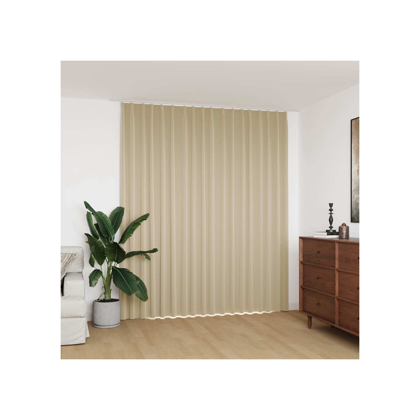 Rideau occultant avec crochets Beige 290x245 cm