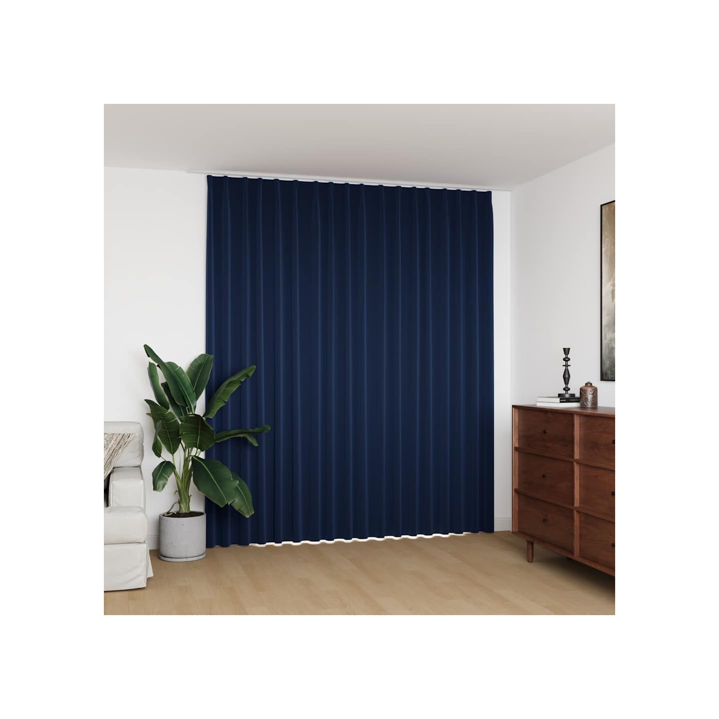 Rideau occultant avec crochets Bleu 290x245 cm