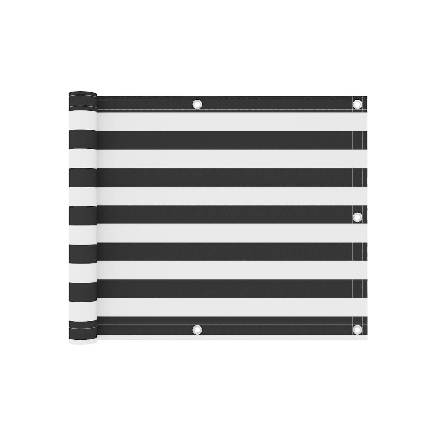 Écran de balcon Anthracite et blanc 75x400 cm Tissu Oxford