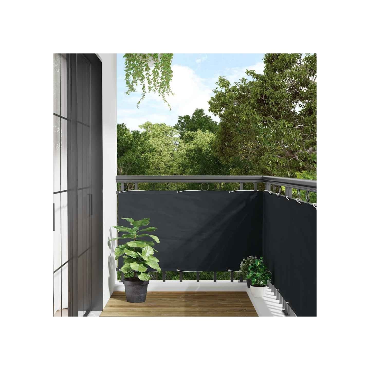Écran de balcon Anthracite 75x500 cm Tissu Oxford