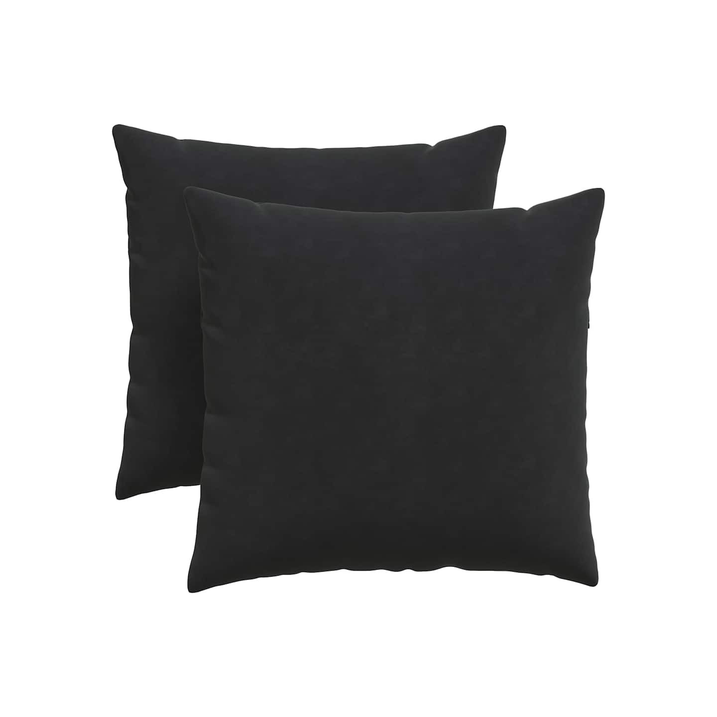 Coussins de canapé 2 pcs Noir 45 x 45 cm