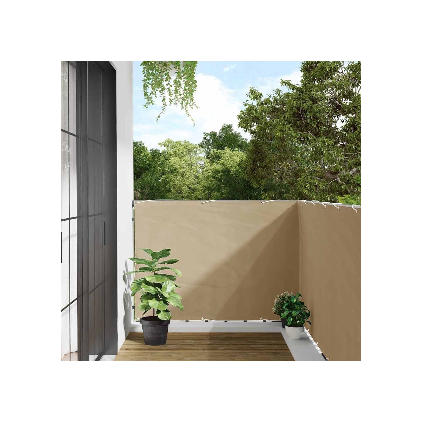 Écran de balcon Beige 120x400 cm Tissu Oxford
