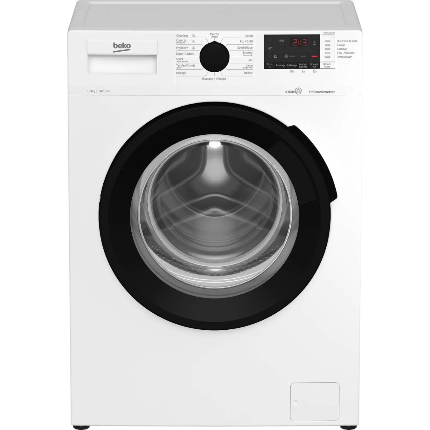 Lave-linge Beko WTV94221BW 9 kg 1400 tr SteamCure | Nimestore