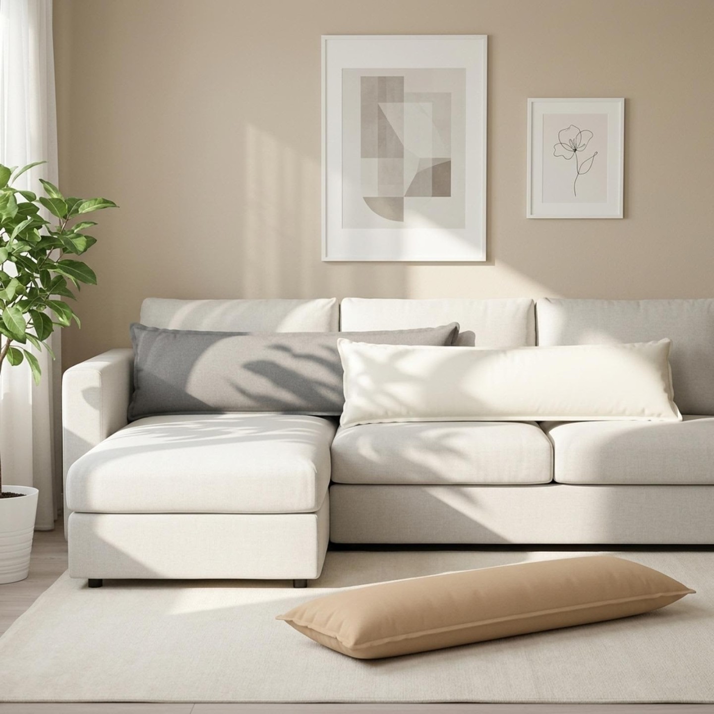 Coussin HOUTEN Gris nuage 40 x 145 cm Lin synthétique