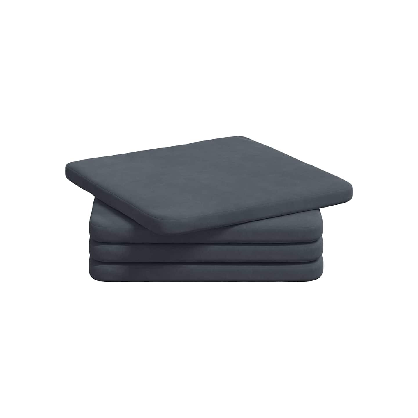 Coussins de siège 4 pc Velours Gris foncé 40 x 40 x 3 cm