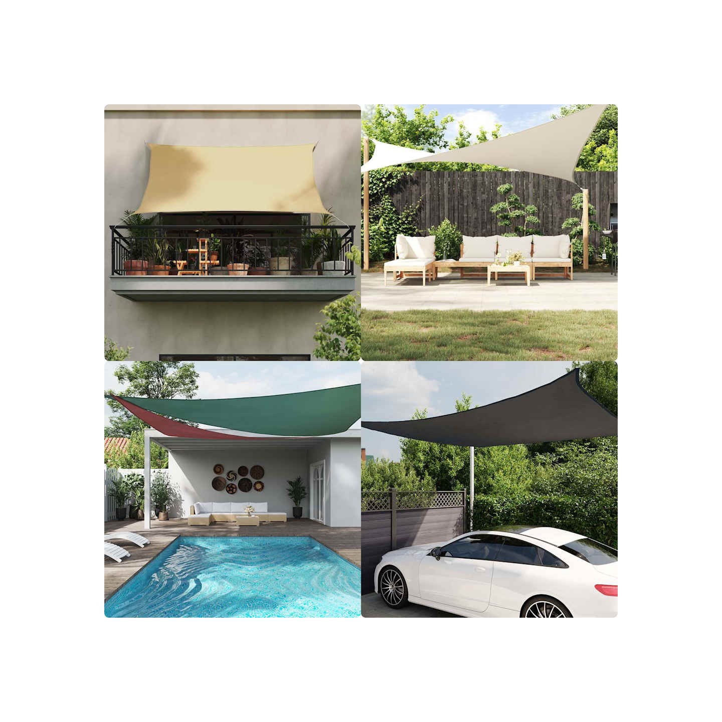 Voile de parasol tissu oxford rectangulaire 4x7 m bleu