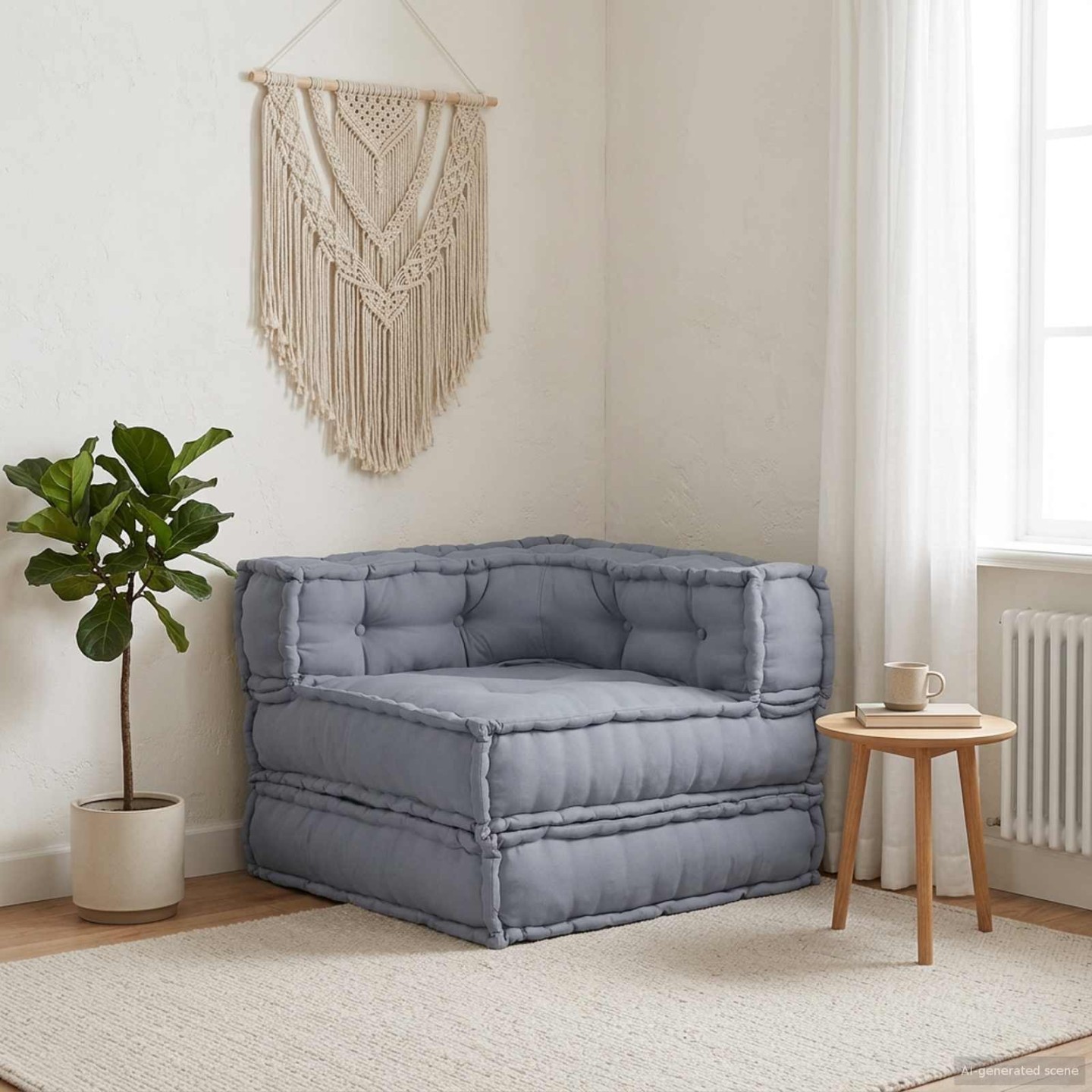 Unité de canapé modulaire Tissu Gris 70 x 70 x 56 cm