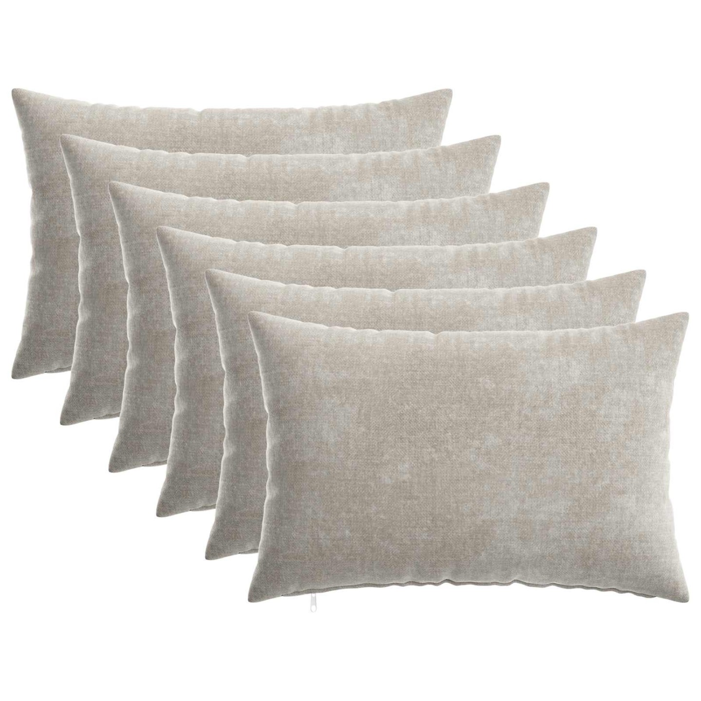 Coussin HEERLEN 6 pièces Gris clair Tissu Chenille