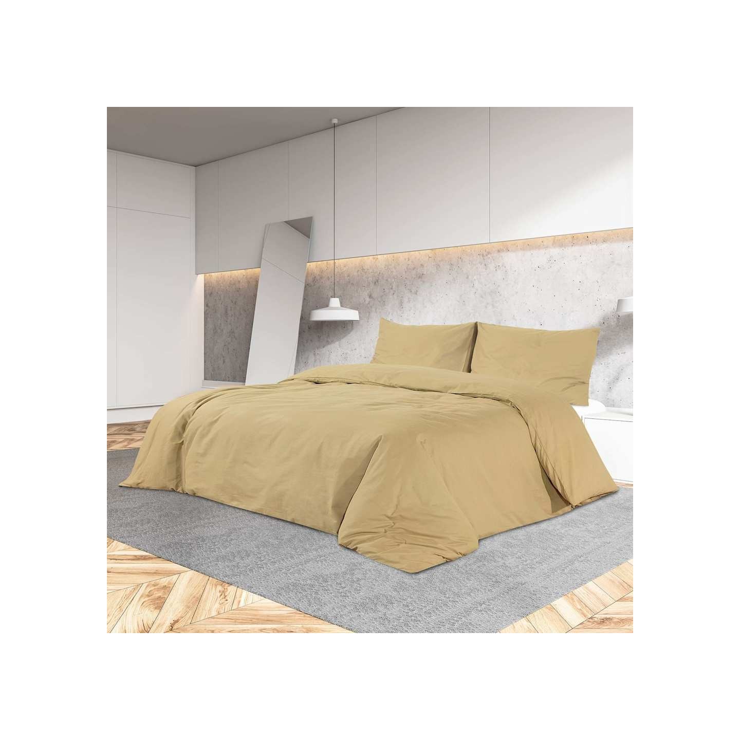 Ensemble de housse de couette Taupe 200x200 cm Microfibre