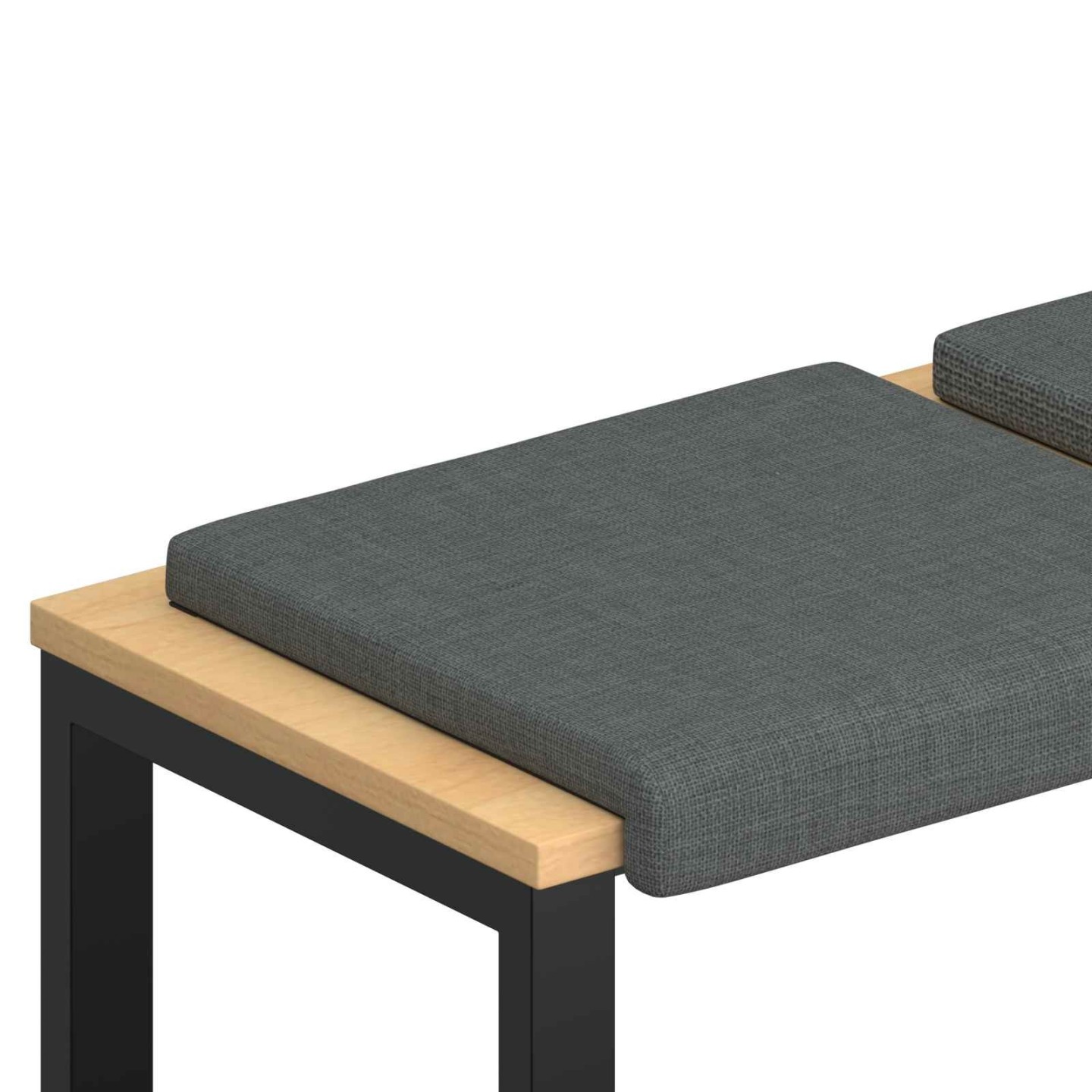 Coussin de banc 4 pc Tissu Gris foncé Profondeur 35 cm