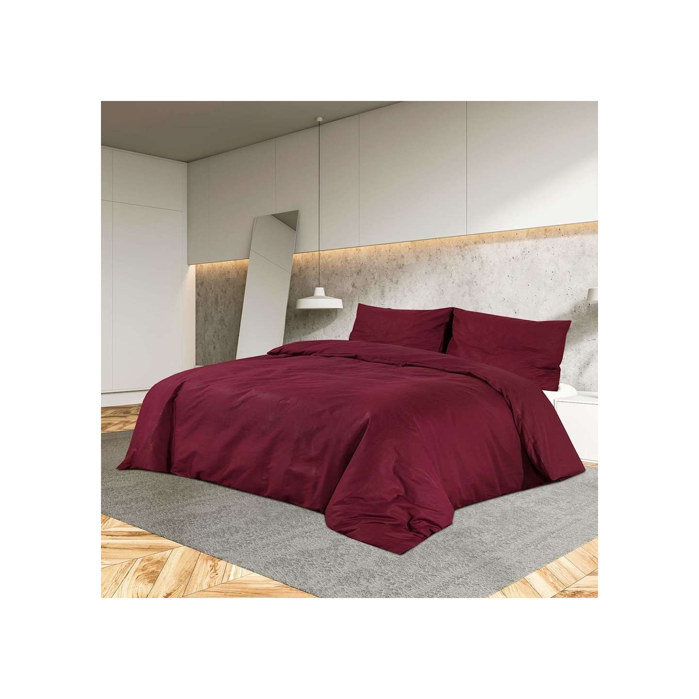 Ensemble de housse de couette Bordeaux 240x220 cm Microfibre