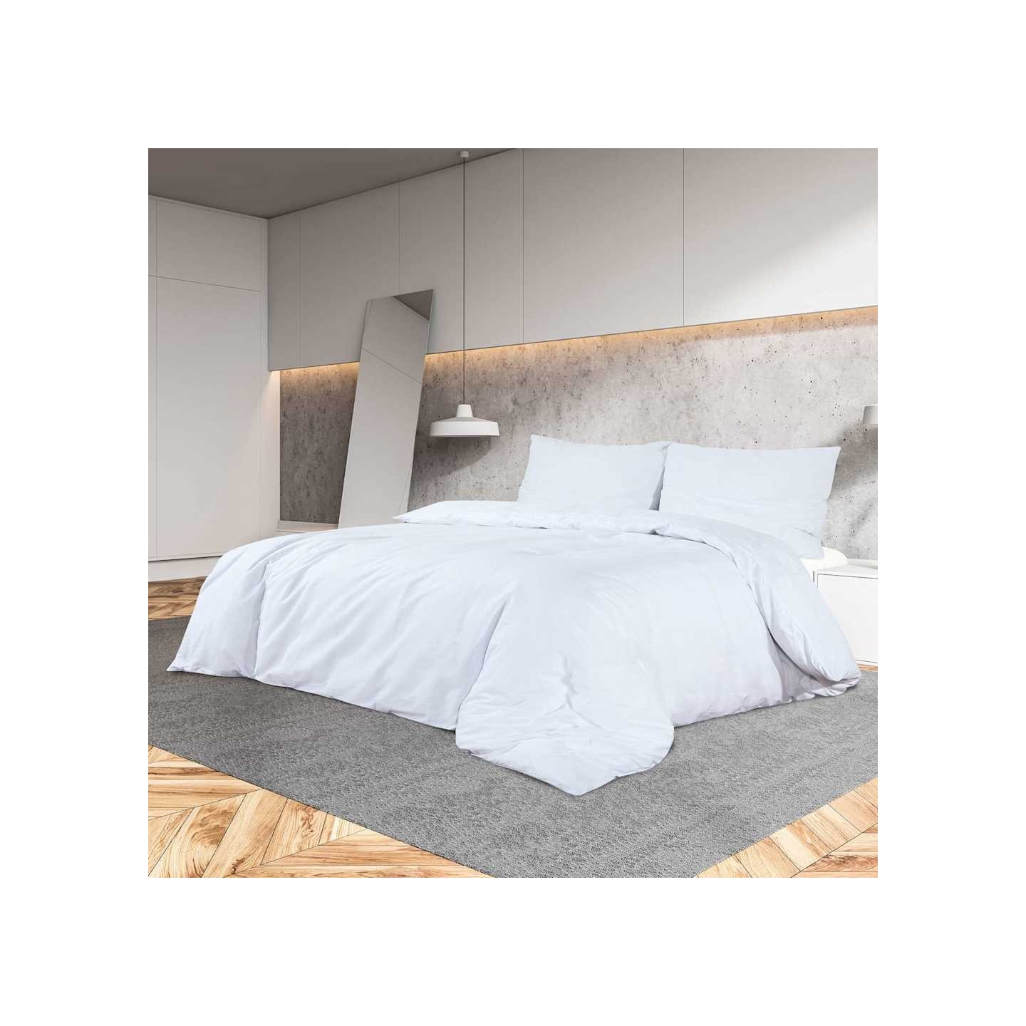 Ensemble de housse de couette Blanc 240x220 cm Microfibre