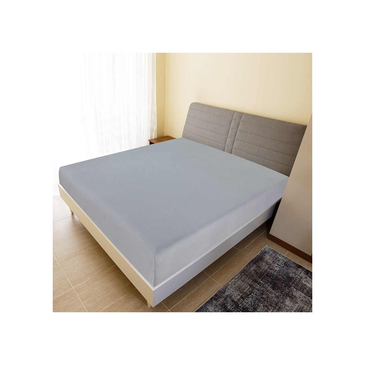 Draps-housses Jersey 2 pcs Gris 90x200 cm Coton