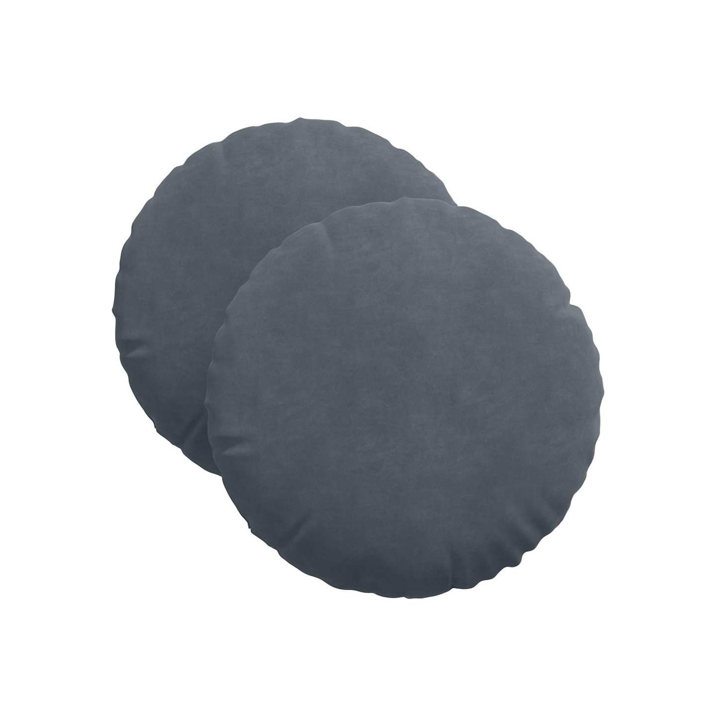 Coussins de siège 2 pcs Gris foncé Ø 40 x 13 cm Velours