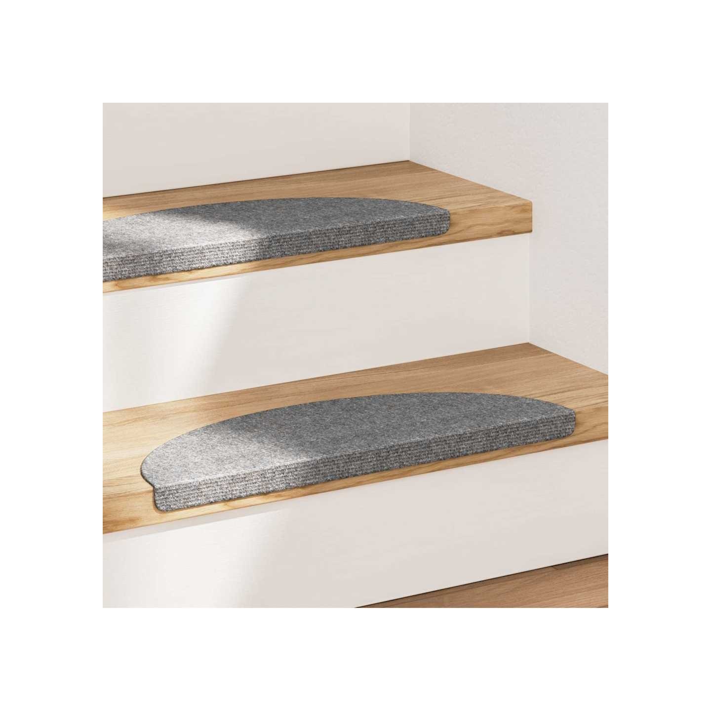 Tapis d'escalier autocollants 15 pcs 56x17x3 cm Gris