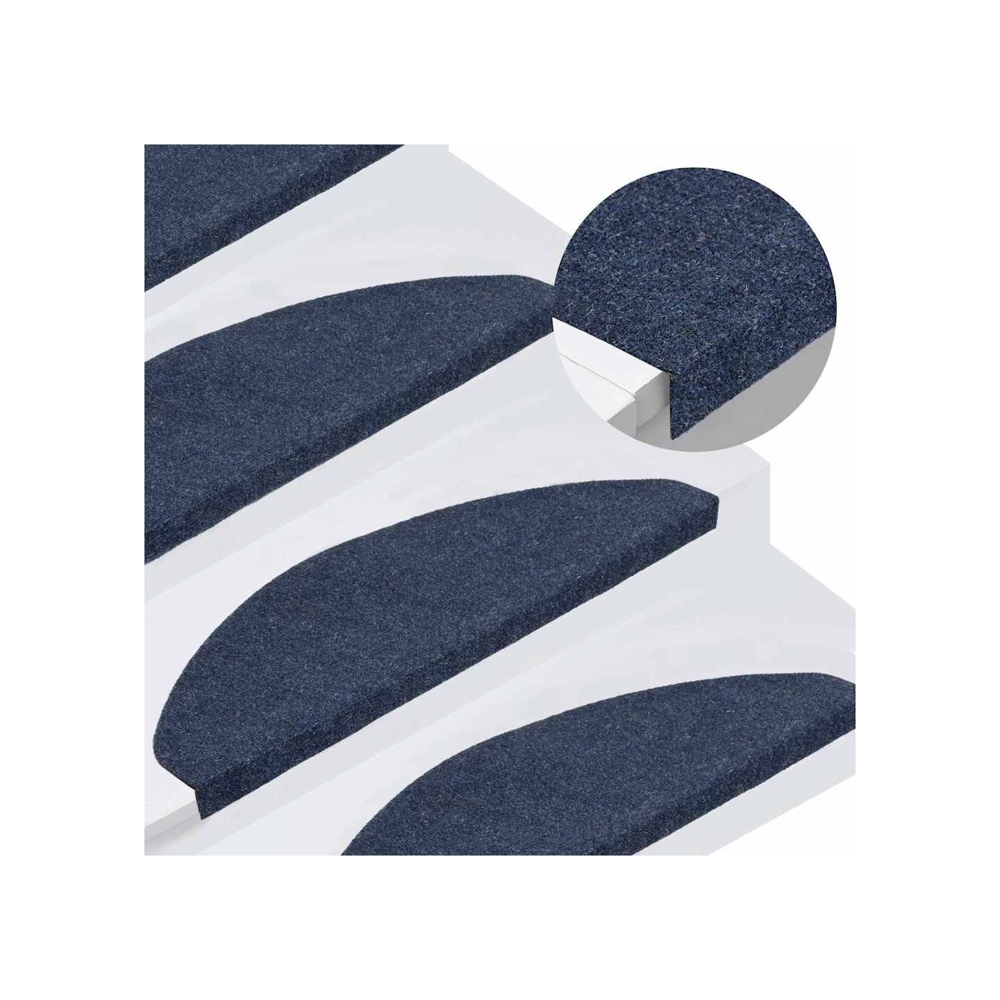 Tapis d'escalier autocollants 15 pcs 65x22,5x3,5 cm Bleu
