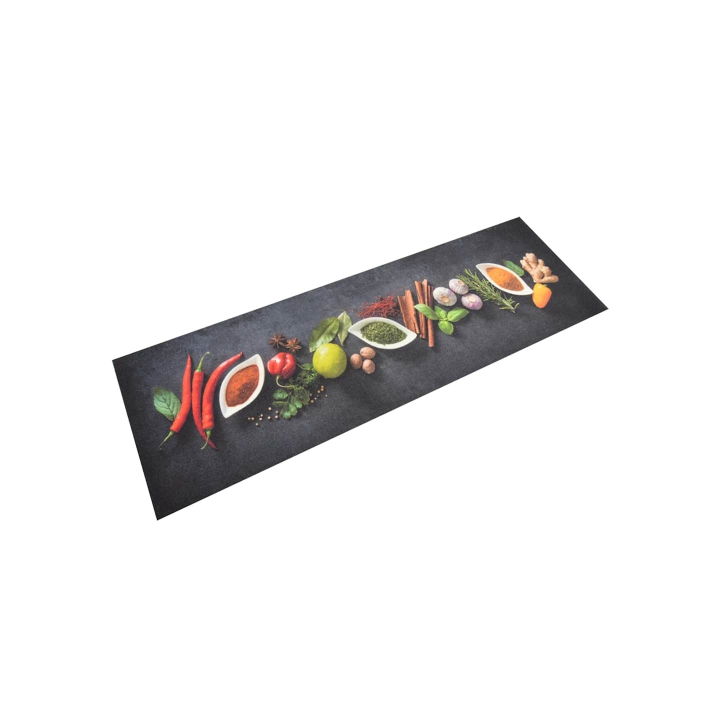 Tapis de cuisine lavable impression d'épices 60x180 cm velours