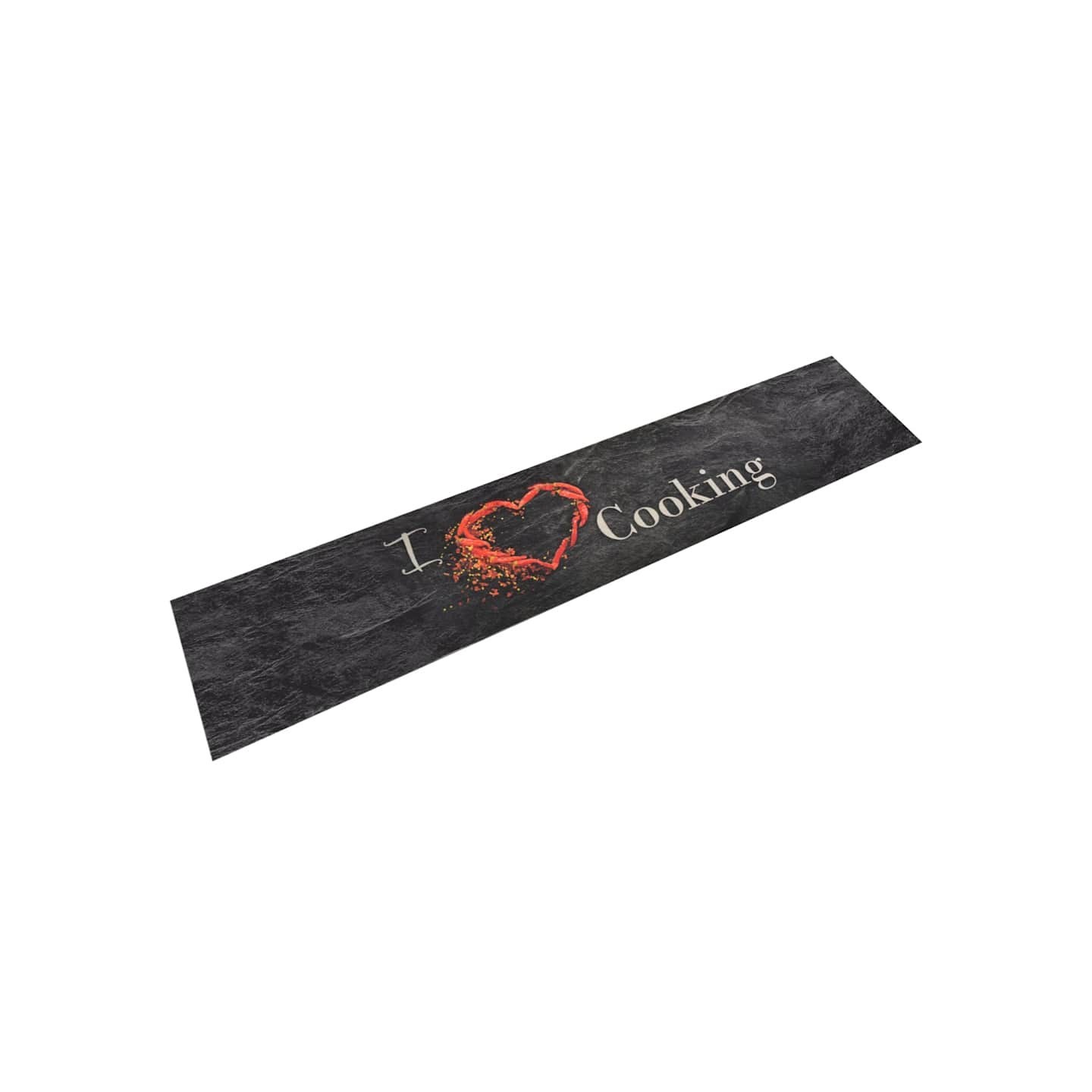 Tapis de cuisine lavable impression cuisine noir 60x300 cm