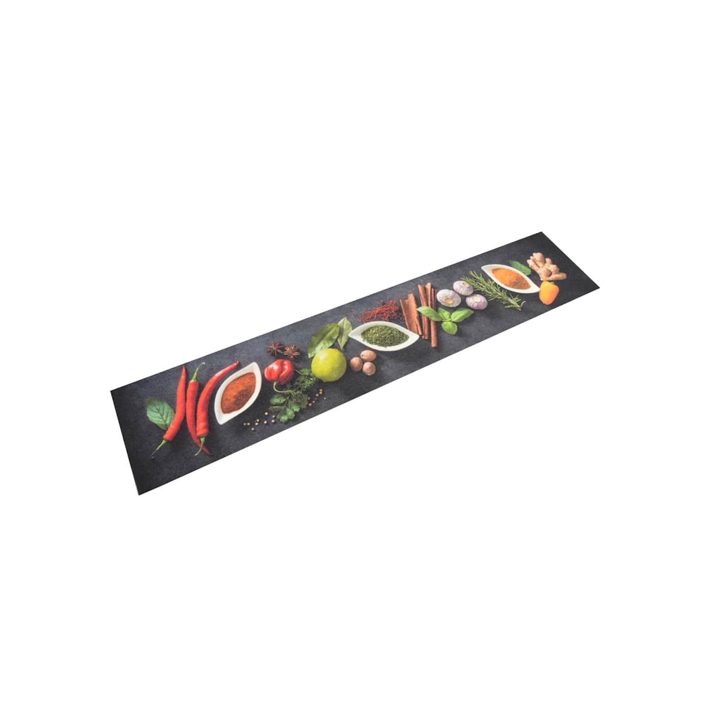 Tapis de cuisine lavable impression d'épices 60x300 cm velours