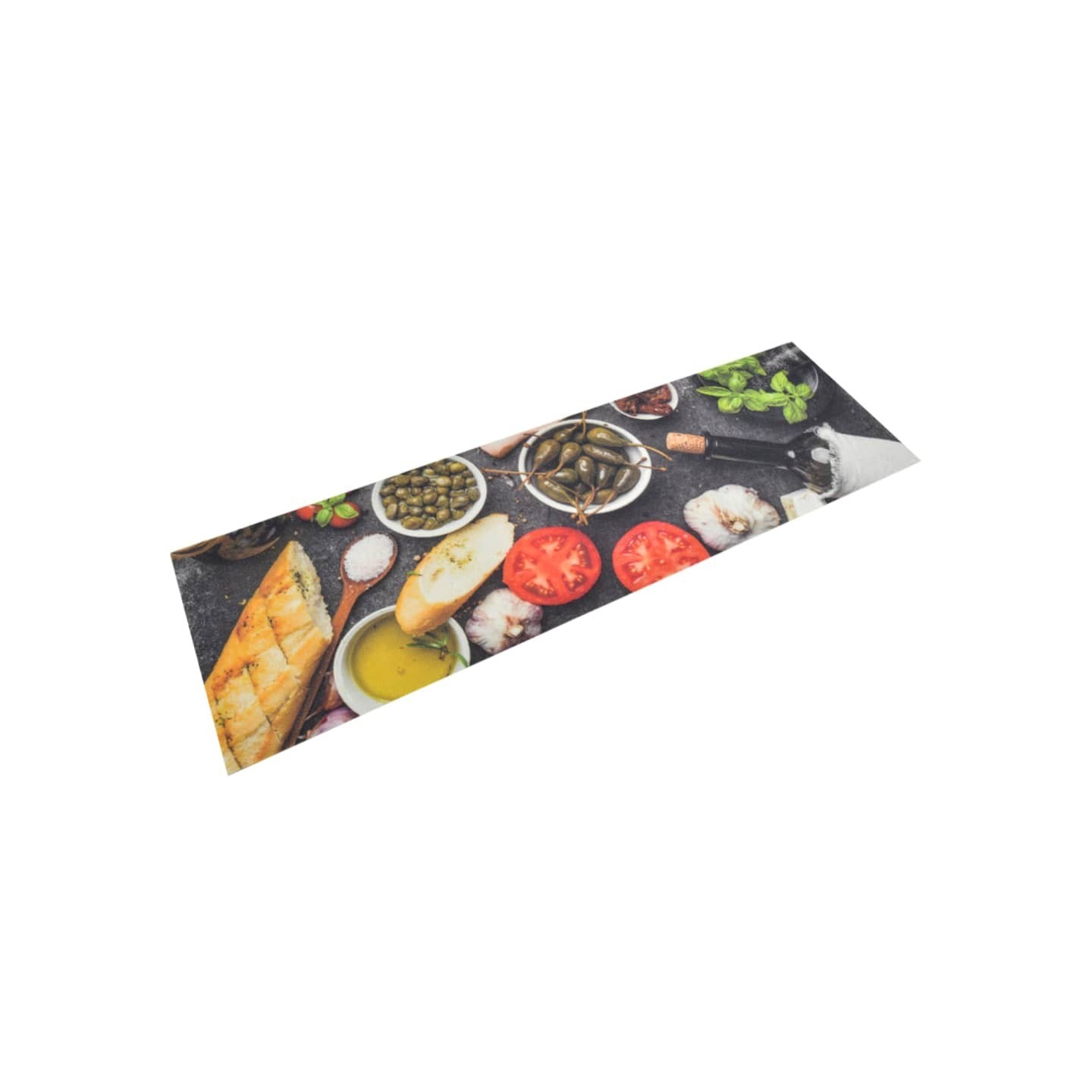 Tapis de cuisine lavable impression vin dîner 45x150 cm velours