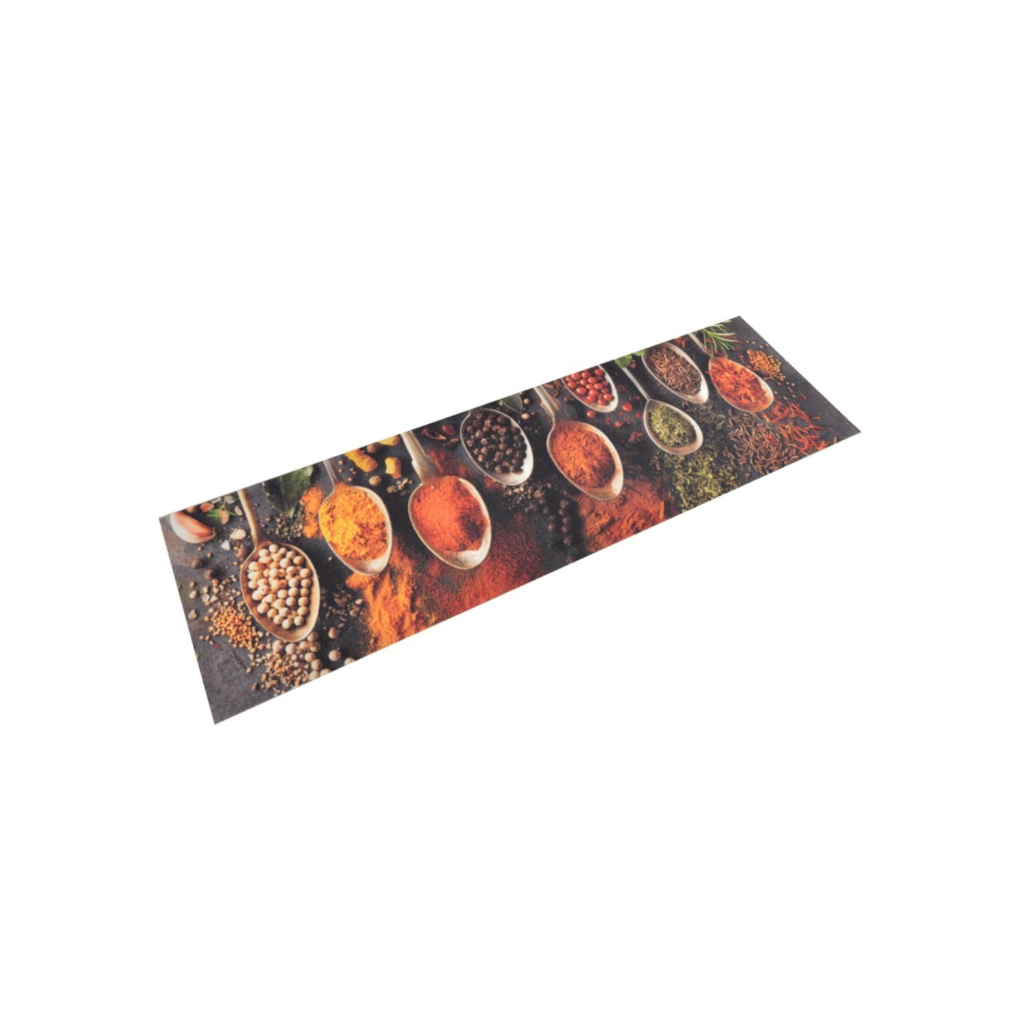 Tapis de cuisine lavable impression cuillère épices 45x150 cm
