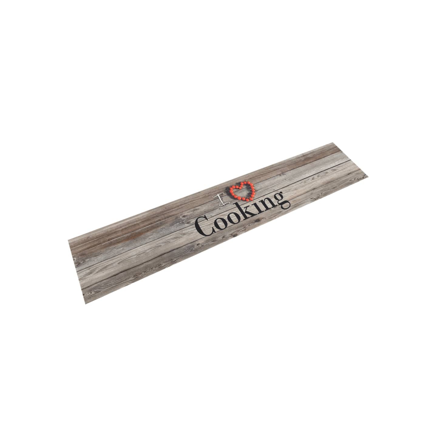 Tapis de cuisine lavable impression cuisine gris 60x300 cm