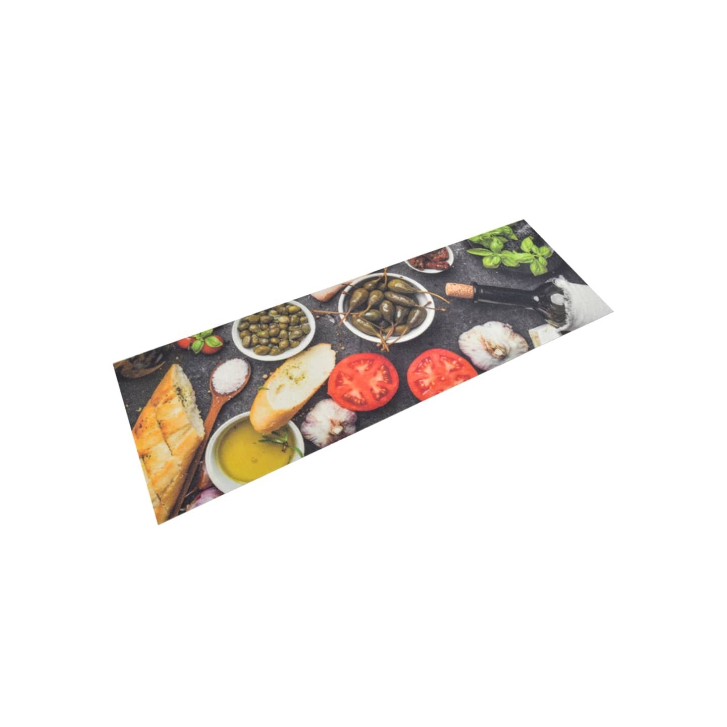 Tapis de cuisine lavable impression vin dîner 60x180 cm velours
