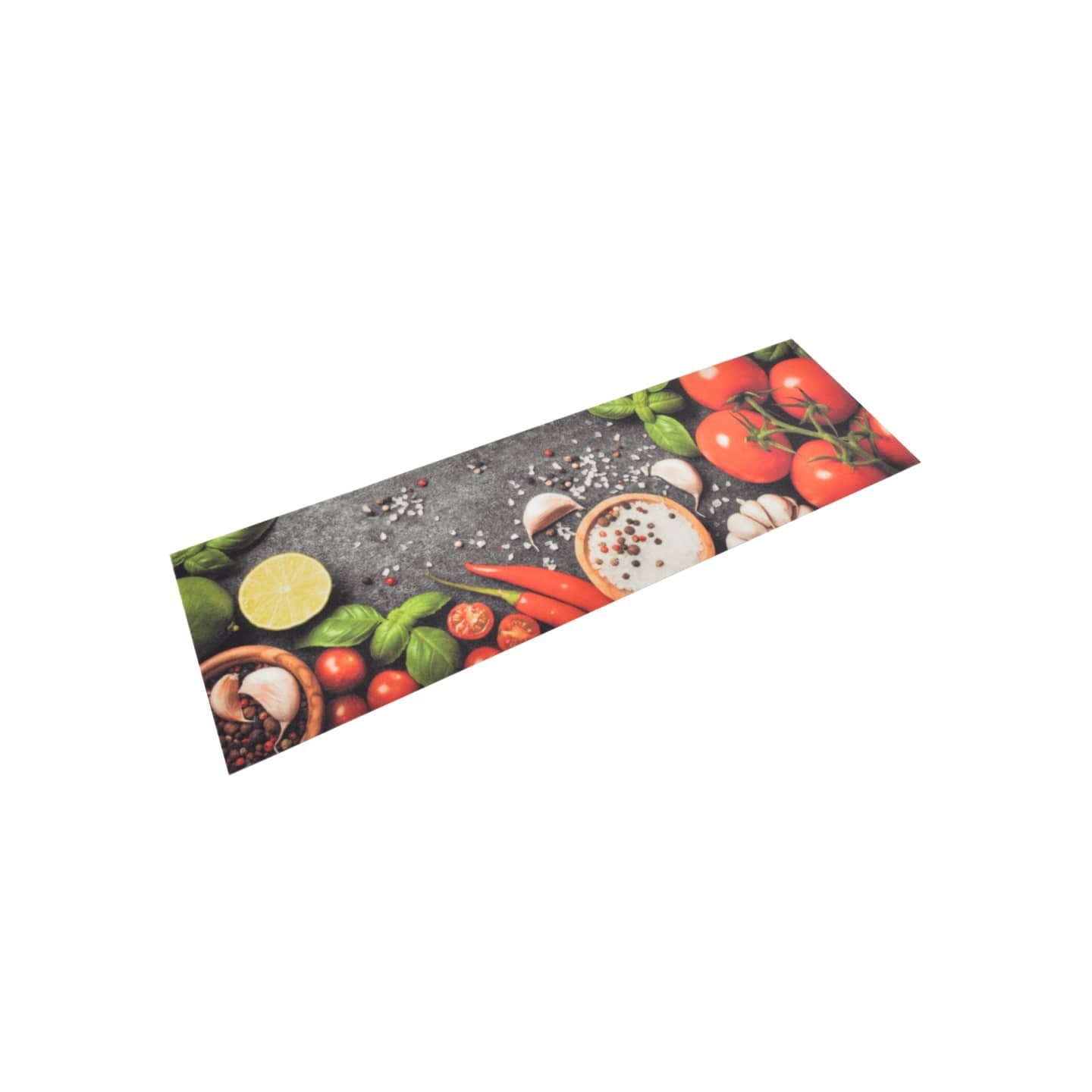 Tapis de cuisine lavable impression légumes 45x150 cm velours
