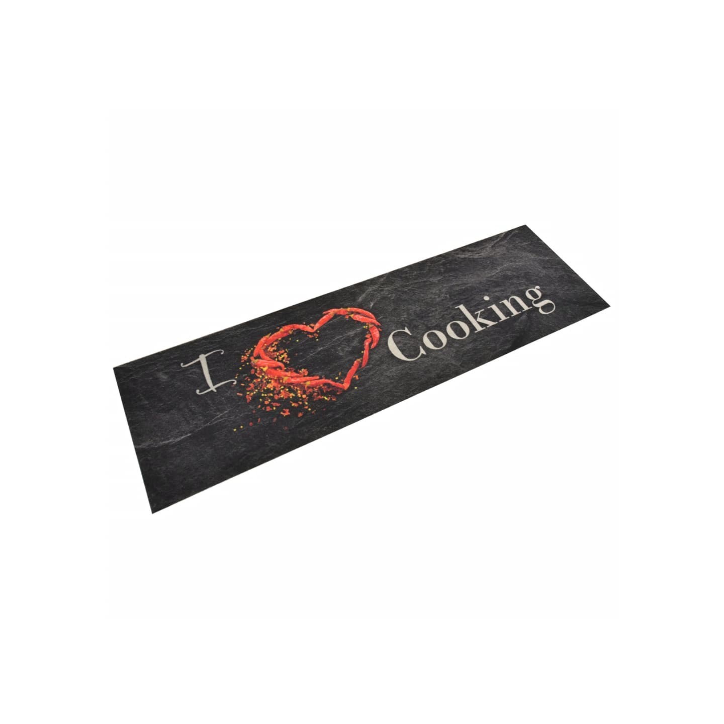 Tapis de cuisine lavable impression cuisine noir 45x150 cm