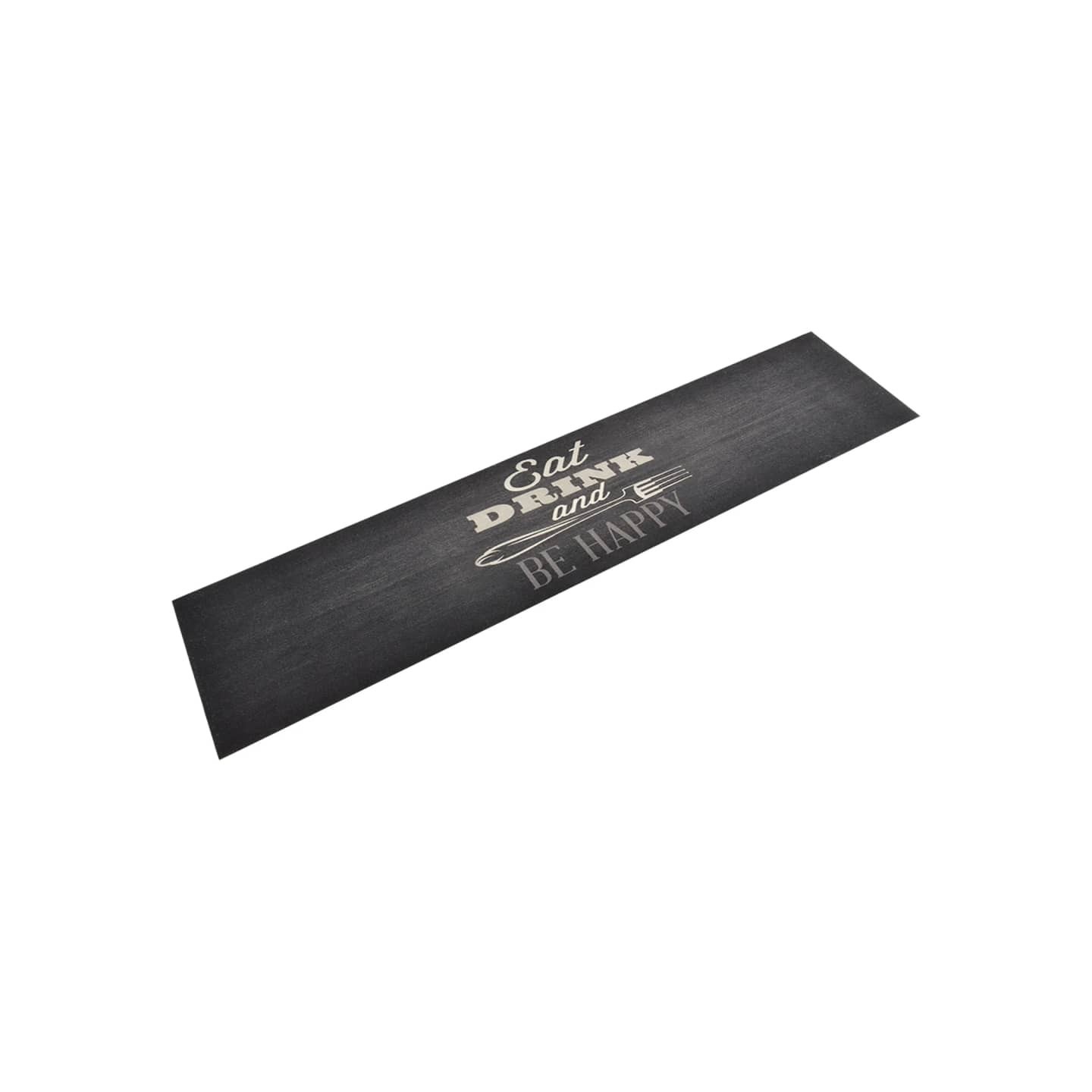 Tapis de cuisine lavable impression cuisine noir 60x300 cm
